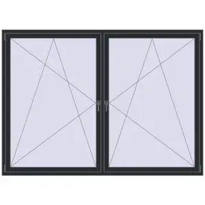 Купити Вікна 2380x1725 мм Altest Pony 375 RAL 9011 Graphite black з двох сторін
