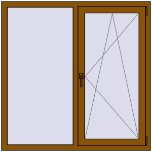 Купити Вікна 1300x1300 мм REHAU Euro 60 GOLDEN OAK з двох сторін