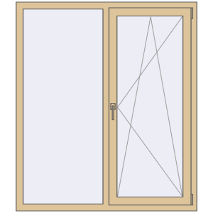 Вікна 1300x1500 мм REHAU Euro 60 RAL 1014 Ivory з двох сторін. Вид зсередини Купити Вікна 1300x1500 мм REHAU Euro 60 RAL 1014 Ivory з двох сторін