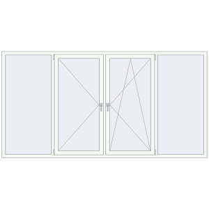 Вікна 3000x1550 мм REHAU Euro 60 Білий (RAL 9016) з двох сторін. Вид зсередини Купити Вікна 3000x1550 мм REHAU Euro 60 Білий (RAL 9016) з двох сторін