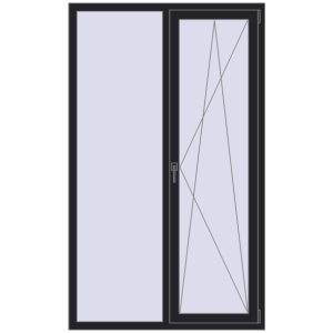 Вікна 1200x2000 мм REHAU Brillant-Design BLACK_ULTI-MATT з двох сторін. Вид зсередини Купити Вікна 1200x2000 мм REHAU Brillant-Design BLACK_ULTI-MATT з двох сторін