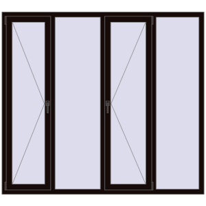 Купити Вікна 2000x1800 мм REHAU Euro 60 BLACK_BROWN з двох сторін