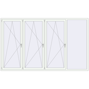 Купити Вікна 3000x1800 мм REHAU SYNEGO MD Білий (RAL 9016) з двох сторін