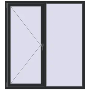 Купити Вікна 1450x1600 мм REHAU Euro 60 RAL 9017 Traffic black з двох сторін