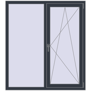 Купити Вікна 1300x1450 мм REHAU Euro 60 ANTHRACITE_GREY_STRUKTURAL з двох сторін