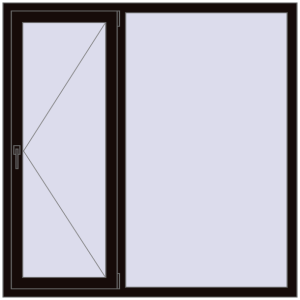 Купити Вікна 1500x1500 мм REHAU Euro 60 BLACK_BROWN з двох сторін