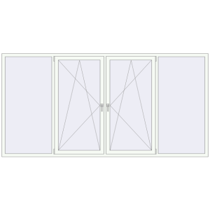 Вікна 3200x1600 мм REHAU SYNEGO MD Білий (RAL 9016) з двох сторін. Вид зсередини Купити Вікна 3200x1600 мм REHAU SYNEGO MD Білий (RAL 9016) з двох сторін