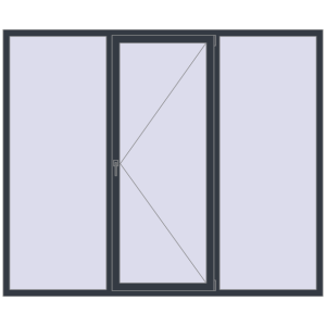 Купити Вікна 2400x2000 мм REHAU Euro 70 ANTHRACITE_GREY_STRUKTURAL з двох сторін