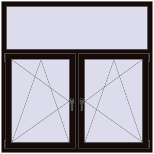 Купити Вікна 1500x1500 мм REHAU Euro 60 BLACK_BROWN з двох сторін