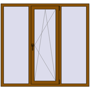 Вікна 1600x1500 мм REHAU Euro 70 GOLDEN OAK з двох сторін. Вид зсередини Купити Вікна 1600x1500 мм REHAU Euro 70 GOLDEN OAK з двох сторін