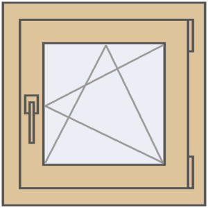 Купити Вікна 500x500 мм REHAU Euro 60 RAL 1014 Ivory з двох сторін