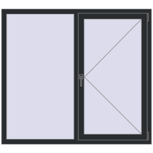 Вікна 1500x1350 мм REHAU Euro 70 RAL 9017 Traffic black з двох сторін. Вид зсередини Купити Вікна 1500x1350 мм REHAU Euro 70 RAL 9017 Traffic black з двох сторін