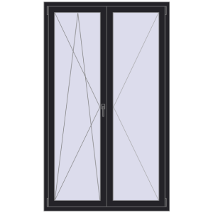 Вікна 1200x2000 мм REHAU SYNEGO MD BLACK_ULTI-MATT з двох сторін. Вид зсередини Купити Вікна 1200x2000 мм REHAU SYNEGO MD BLACK_ULTI-MATT з двох сторін