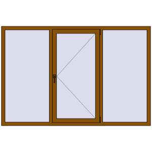 Купити Вікна 2100x1400 мм REHAU Euro 60 GOLDEN OAK з двох сторін