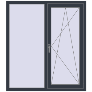 Купити Вікна 1200x1350 мм REHAU Euro 60 ANTHRACITE_GREY_STRUKTURAL з двох сторін