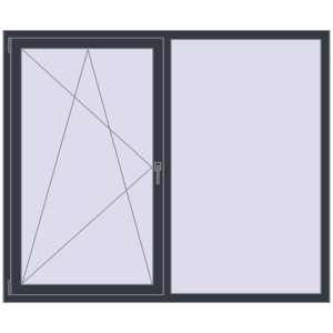 Купити Вікна 1800x1500 мм REHAU Euro 60 ANTHRACITE_GREY_STRUKTURAL з двох сторін