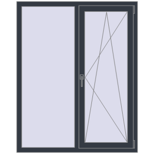 Вікна 1200x1500 мм REHAU Euro 70 ANTHRACITE_GREY_STRUKTURAL з двох сторін. Вид зсередини Купити Вікна 1200x1500 мм REHAU Euro 70 ANTHRACITE_GREY_STRUKTURAL з двох сторін