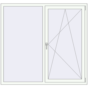 Вікна 1600x1500 мм REHAU Euro 70 Білий (RAL 9016) з двох сторін. Вид зсередини Купити Вікна 1600x1500 мм REHAU Euro 70 Білий (RAL 9016) з двох сторін