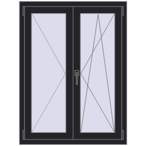 Купити Вікна 900x1200 мм REHAU Euro 70 BLACK_ULTI-MATT з двох сторін