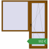 Ціноутворення Балконні двері 2000x2100 мм REHAU Euro 60 GOLDEN OAK з двох сторін. Ціна: €551.74