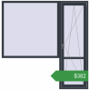 Ціноутворення Балконні двері 2030x2070 мм REHAU Euro 60 ANTHRACITE_GREY_STRUKTURAL з двох сторін. Ціна: $382.27