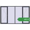 Ціноутворення Вікна 3000x1800 мм REHAU Euro 60 ANTHRACITE_GREY_STRUKTURAL з двох сторін. Ціна: €680.00
