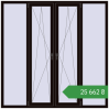 Ціноутворення Вікна 2000x2000 мм REHAU Euro 60 BLACK_BROWN з двох сторін. Ціна: ₴25,661.53