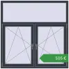 Ціноутворення Вікна 1500x1500 мм REHAU Euro 70 ANTHRACITE_GREY_STRUKTURAL з двох сторін. Ціна: €504.75