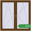 Ціноутворення Вікна 1500x1500 мм REHAU Euro 60 WALNUT з двох сторін. Ціна: $348.75