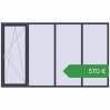 Ціноутворення Вікна 3000x1800 мм REHAU Euro 60 ANTHRACITE_GREY_STRUKTURAL з двох сторін. Ціна: €569.84