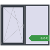 Ціноутворення Вікна 1800x1500 мм REHAU Euro 60 ANTHRACITE_GREY_STRUKTURAL з двох сторін. Ціна: €334.65