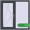 Ціноутворення Вікна 1100x1100 мм REHAU Euro 60 ANTHRACITE_GREY_STRUKTURAL з двох сторін. Ціна: €211.92