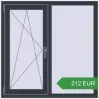 Ціноутворення Вікна 1100x1100 мм REHAU Euro 60 ANTHRACITE_GREY_STRUKTURAL з двох сторін. Ціна: 211.67 EUR