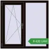 Ціноутворення Вікна 1100x1100 мм REHAU Euro 60 BLACK_BROWN з двох сторін. Ціна: 8 419.62 UAH