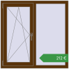 Ціноутворення Вікна 1100x1100 мм REHAU Euro 60 WALNUT з двох сторін. Ціна: €211.92
