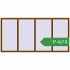 Ціноутворення Вікна 2400x1200 мм REHAU Euro 70 GOLDEN OAK з двох сторін. Ціна: ₴17,467.12