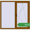 Ціноутворення Вікна 1480x1420 мм REHAU Brillant-Design GOLDEN OAK з двох сторін. Ціна: $423.82