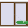 Ціноутворення Вікна 1500x1350 мм REHAU Euro 70 WALNUT з двох сторін. Ціна: $306.16