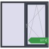 Ціноутворення Вікна 1480x1420 мм REHAU Brillant-Design ANTHRACITE_GREY_STRUKTURAL з двох сторін. Ціна: €517.21