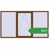 Ціноутворення Вікна 2500x1400 мм REHAU Euro 70 WALNUT з двох сторін. Ціна: $450.79