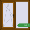 Ціноутворення Вікна 1100x1100 мм REHAU Euro 60 GOLDEN OAK з двох сторін. Ціна: €261.91