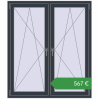 Ціноутворення Вікна 1300x1500 мм REHAU Euro 70 ANTHRACITE_GREY_STRUKTURAL з двох сторін. Ціна: €566.59