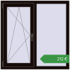 Ціноутворення Вікна 1100x1100 мм REHAU Euro 60 BLACK_BROWN з двох сторін. Ціна: €211.92