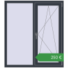 Ціноутворення Вікна 1200x1350 мм REHAU Euro 60 ANTHRACITE_GREY_STRUKTURAL з двох сторін. Ціна: €250.13