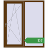 Ціноутворення Вікна 1300x1500 мм REHAU Euro 70 WALNUT з двох сторін. Ціна: $321.21