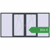 Ціноутворення Вікна 3000x1500 мм REHAU Euro 70 ANTHRACITE_GREY_STRUKTURAL з двох сторін. Ціна: €805.66