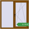 Ціноутворення Вікна 1300x1300 мм REHAU Euro 60 GOLDEN OAK з двох сторін. Ціна: ₴13,178.13