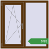 Ціноутворення Вікна 1100x1100 мм REHAU Euro 60 WALNUT з двох сторін. Ціна: $182.11