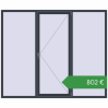 Ціноутворення Вікна 2400x2000 мм REHAU Euro 70 ANTHRACITE_GREY_STRUKTURAL з двох сторін. Ціна: €801.74