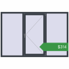 Ціноутворення Вікна 2100x1400 мм REHAU Euro 60 ANTHRACITE_GREY_STRUKTURAL з двох сторін. Ціна: $313.86